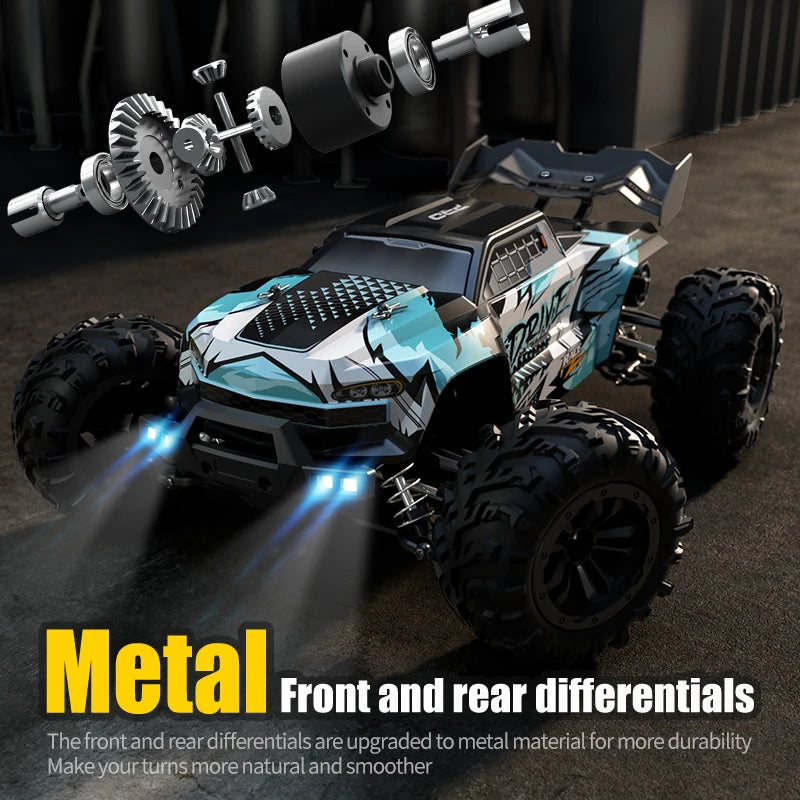 1:16 4WD RC Car – 70KM/H High-Speed Drift Monster Truck with LED, Remote Control, 4x4 for Kids, WLtoys 144001