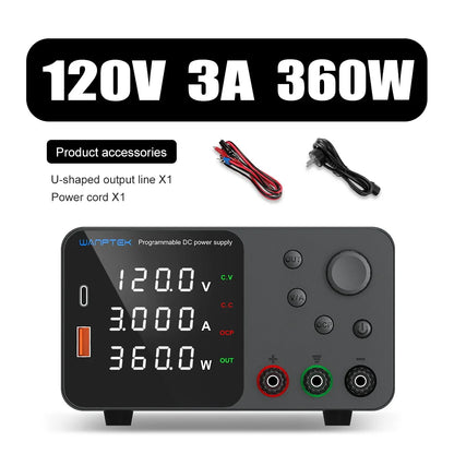 Wanptek DC Power Supply – Adjustable 30V 10A / 60V 5A Lab Bench Voltage Regulator, Variable 120V 3A Power Supply