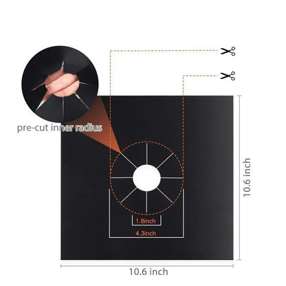 4-Piece Gas Stove Protector Set: Cooker Lid Liner Cleaning Pads - Kitchen Cookware Accessories for Reusable Boiler Hood Protection