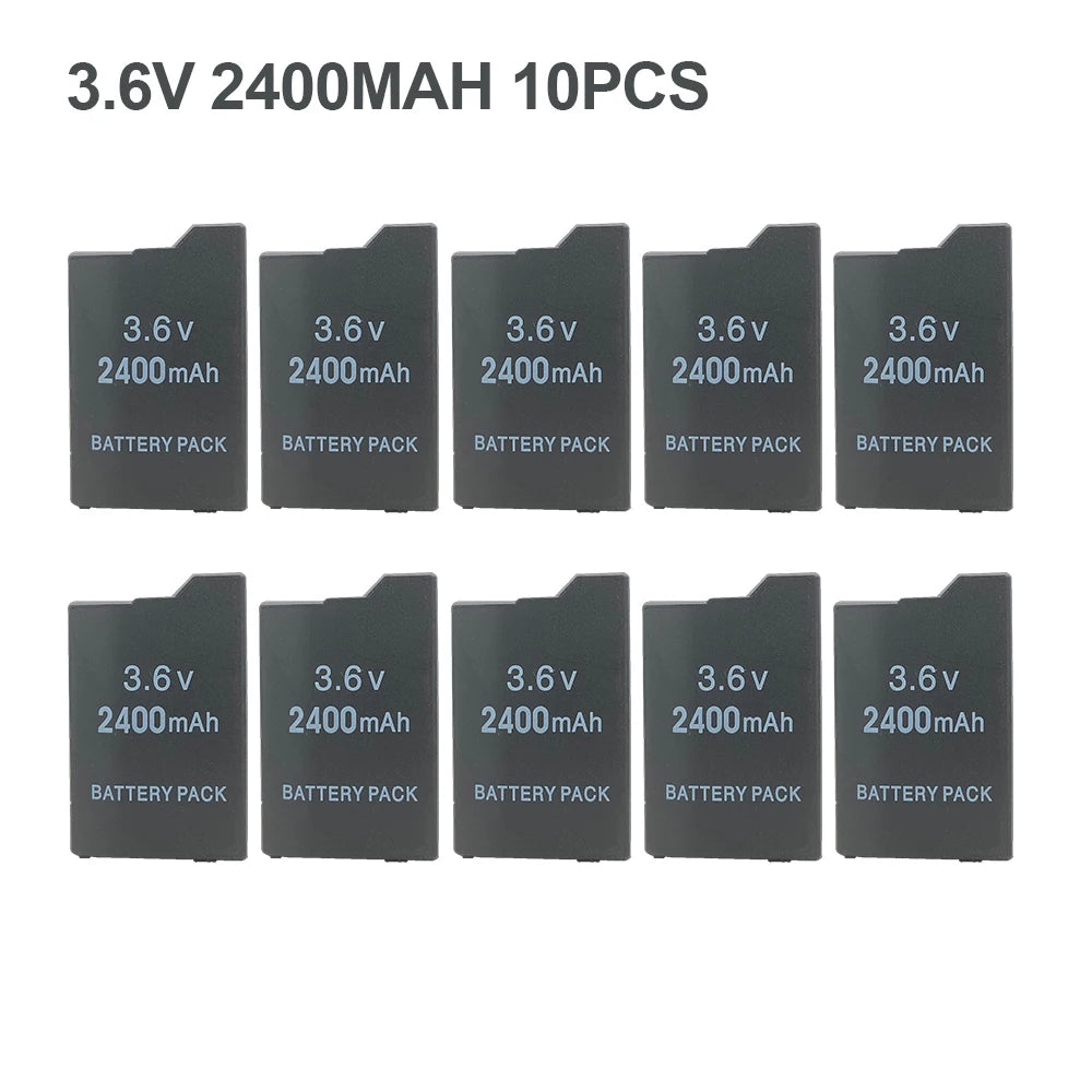 10PCS 3.6V 2400mAh Li-ion Rechargeable Battery for Sony PSP2000/3000