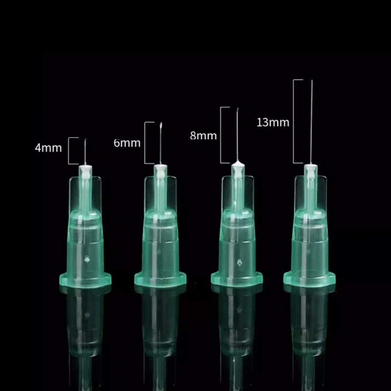 100pcs 32G Disposable Syringe Needles (4mm, 6mm, 8mm, 13mm) - Painless Small Needle Irrigator & Eyelid Tool Parts