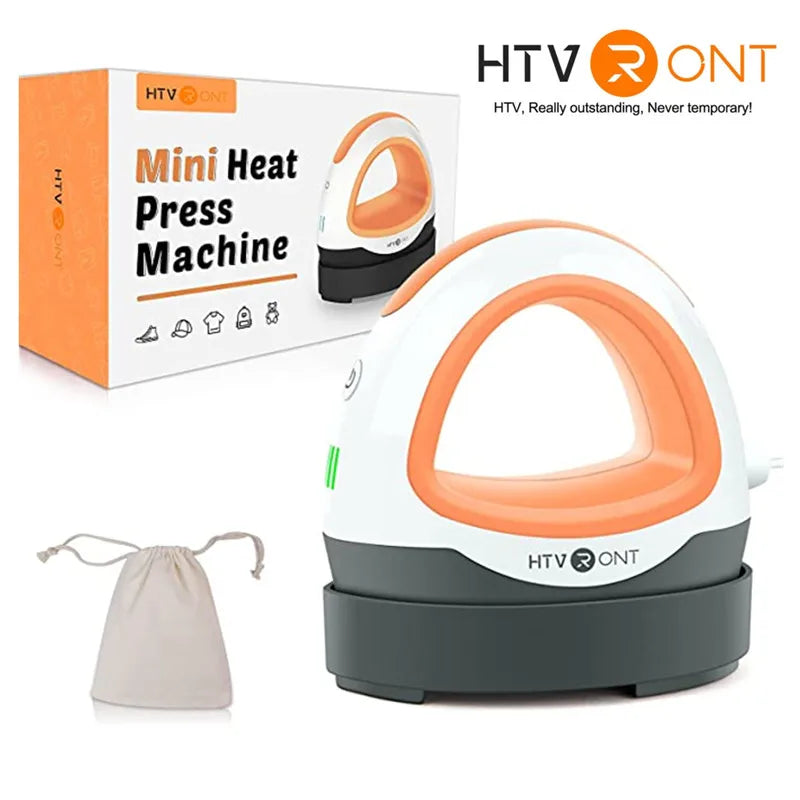 HTVRONT Mini Heat Press Machine — Portable Easy Press for HTV Vinyl, Cricut DIY Printing on T-Shirts, Clothes, Bags, Hats, and Pads