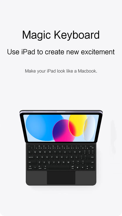 Magic Keyboard for iPad Pro 11/12.9, Air 4/5 & iPad 10th Gen – Smart Magnetic Case & Cover