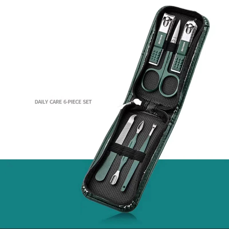 6-Piece Nail Scissors & Clippers Set – Portable High-End Manicure Beauty Tools for Men & Women
