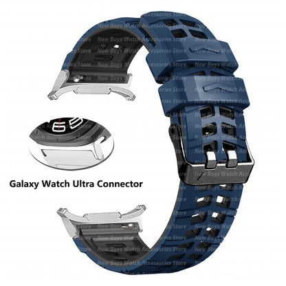 Silicone Sport Band for Samsung Galaxy Watch Ultra 47mm — No-Gap Quick Fit Curved Strap (2025 Ultra Model)