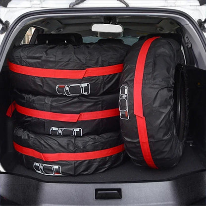 Tire Storage Bags — Dustproof, Waterproof Universal Car Wheel Covers, Portable Polyester Spare Tire Protector