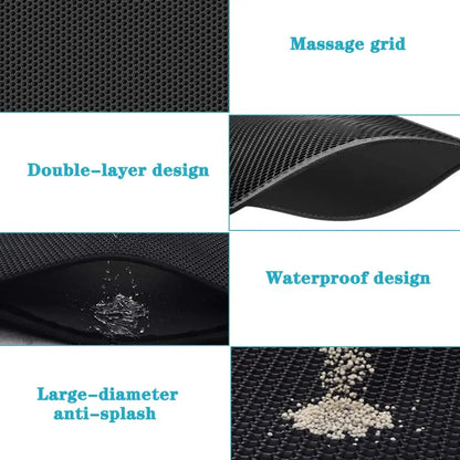 Double Layer Waterproof Cat Litter Mat: Non-Slip Sand Pad with Washable Bed Mat - Keep Your Home Clean with this Cat Litter Box Accessory