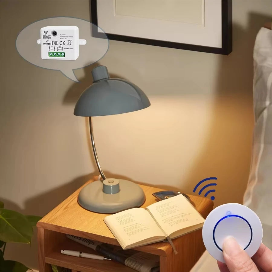 433MHz Wireless Relay Switch - 10A Remote Control Light Receiver with Wall Panel for LED Lamps 110V 220V