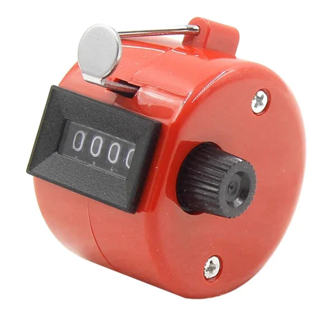 Handheld 4-Digit Tally Counter – Mechanical Manual Palm Clicker, Assorted Colors for Number Counting