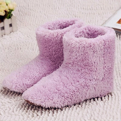 USB Electric Heated Shoes – Men & Women Winter Warm Snow Boots, Plush Electric Slippers & Foot Warmer House Shoes