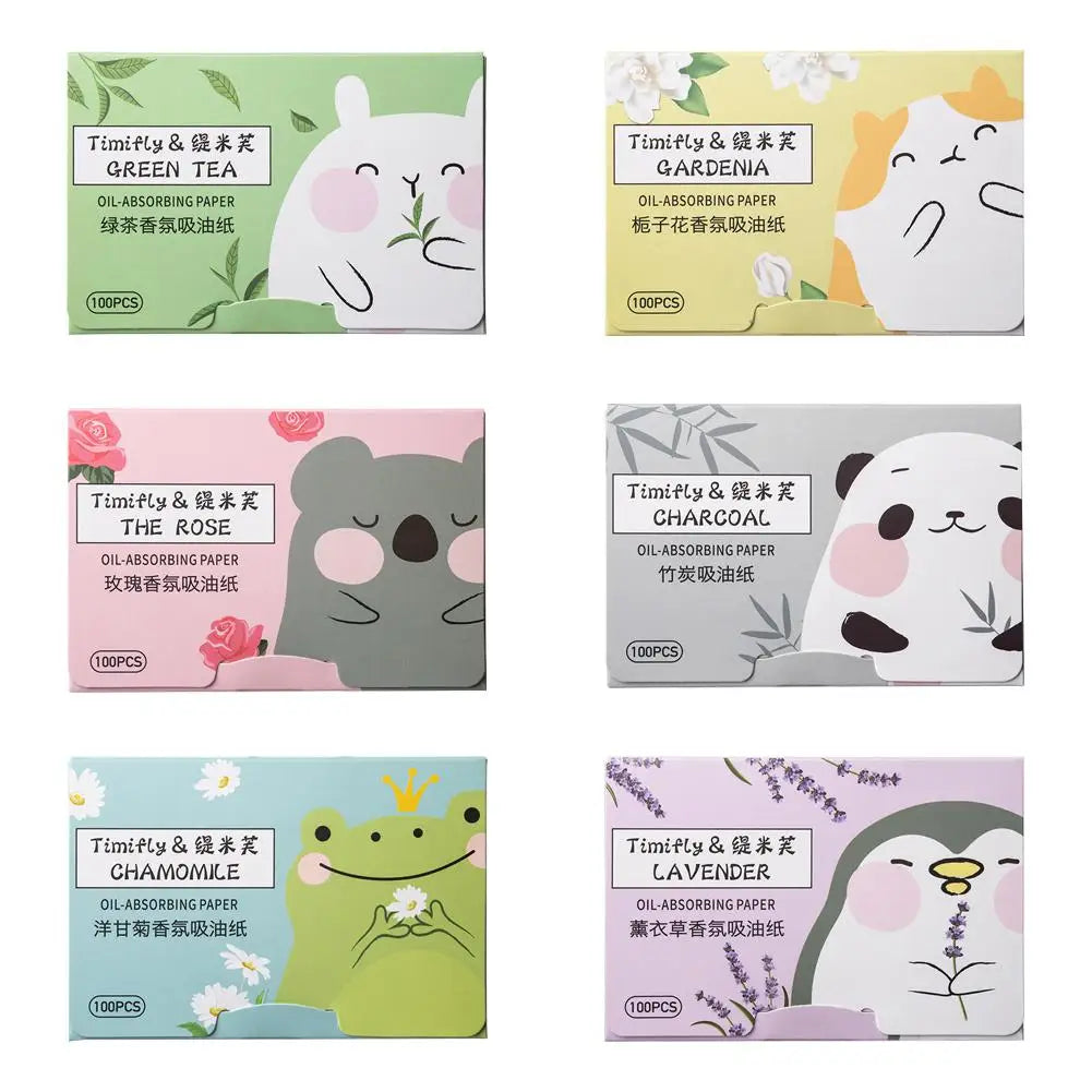 100Pcs Facial Oil Blotting Papers - Portable Oil-Absorbing Face Cleaning Wipes