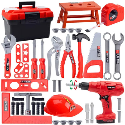 Kids Tool Set - Toy Drill Construction Pretend Play Kit for Toddler Boys & Girls Learning Gift