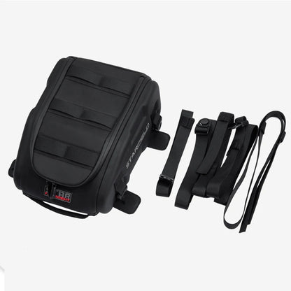 Waterproof Motorcycle Seat Back Bag – Large Capacity Hard Tail Box Luggage for Racing & Riding, Black Fuel Tank Motorbike Storage