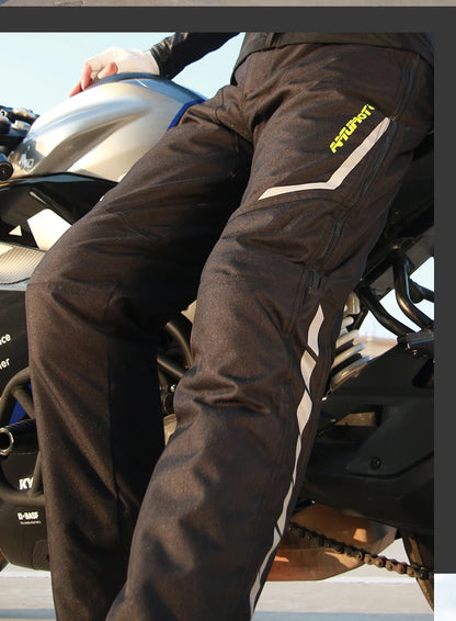 AMU Motorcycle Quick Take-Off Pants - Waterproof, Windproof, Thermal Protective Gear for Men & Women