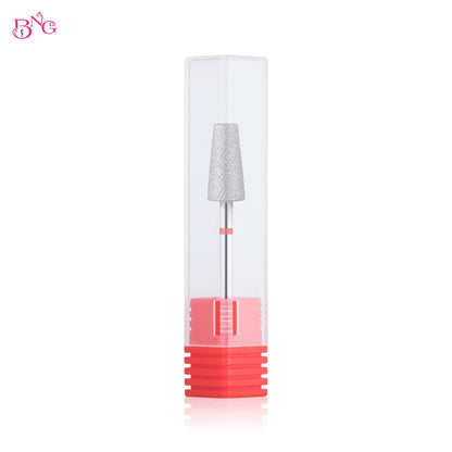 BNG Diamond Nail Sanding Drill Bits - Cross Teeth Barrel Rotary Cuticle Clean Burr, 3/32" Manicure Bit for Nail Accessories