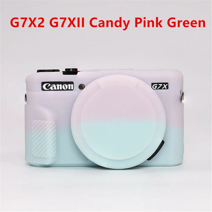 Canon G7X Silicone Camera Case - Soft Rubber Shockproof Body Cover with Lens Cap for G7X Mark II III G7XII G7X2 G7XIII G7X3