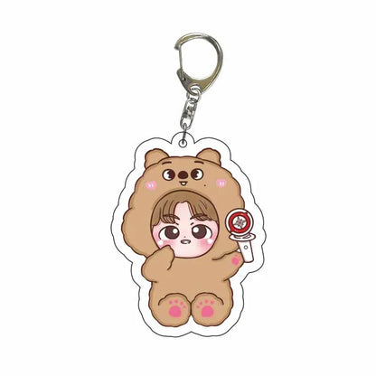 8pcs KPOP Acrylic Keychain Set — Cute Bag Pendants for Fans & Gifts