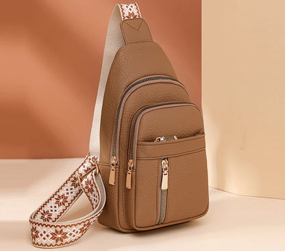 2024 New Women's PU Leather Chest Bag – Fashion Crossbody Shoulder Bag, High-Quality Casual Sac à Main