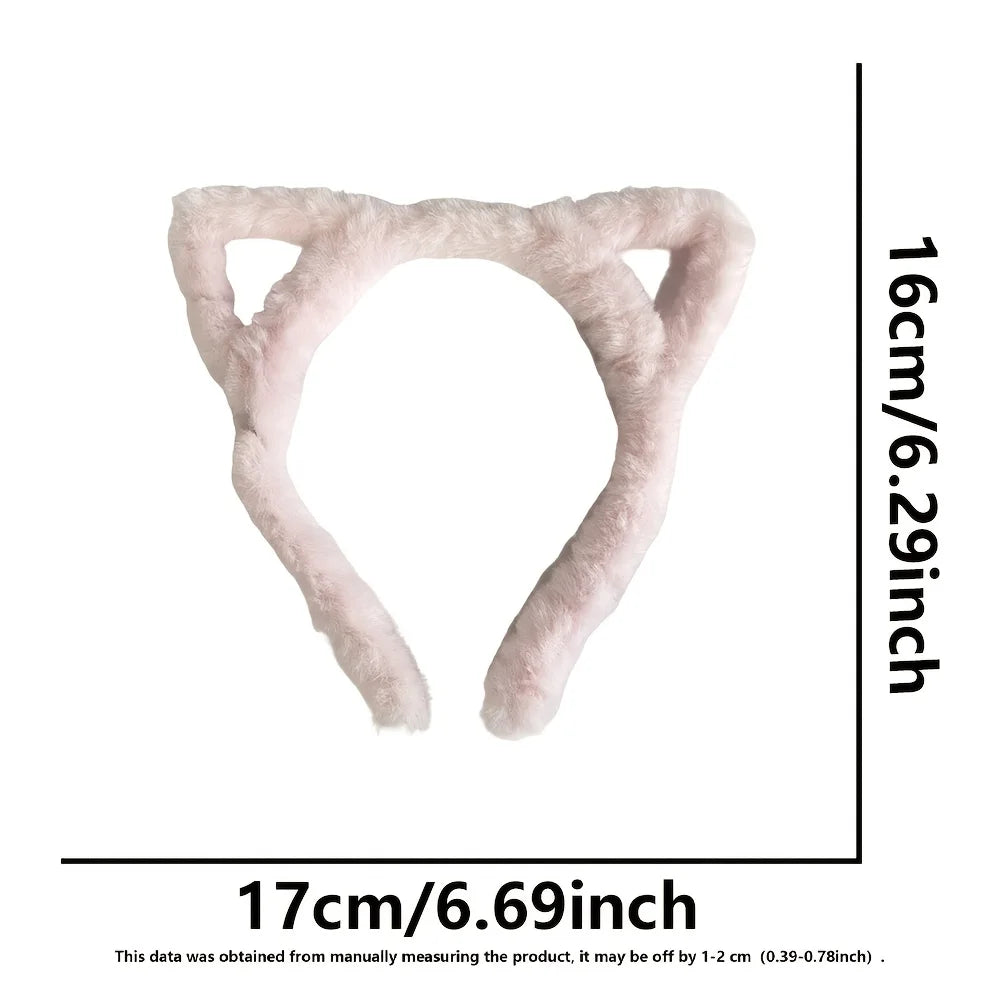 Cat Ear Plush Headband - Cute Large-Size Hair Accessory for Women, Party Dress-Up and Everyday Wear