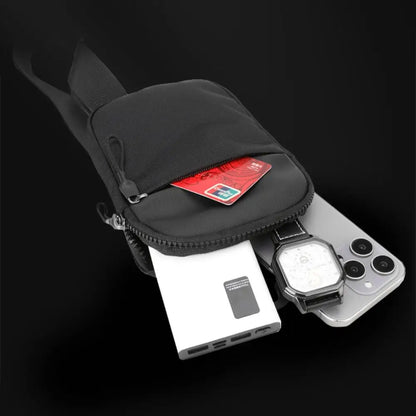 Men’s Small Canvas Chest Bag – Fashion Mini Crossbody Shoulder Sling Bag for Sport & Phone
