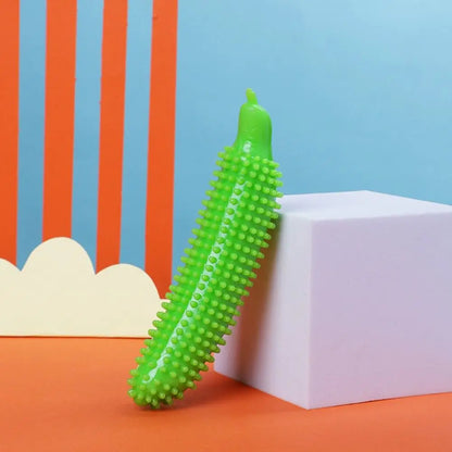 Cucumber-Shaped Dog Chew Toy - Bite-Resistant TPE Molar Stick for Teeth Cleaning & Grinding