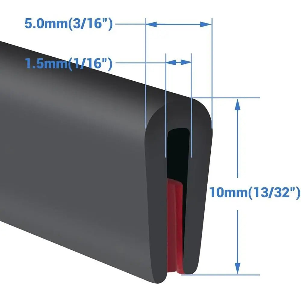 U-Shape Edge Protector Trim - 3M Waterproof Rubber Seal Strip for Edge Shielding