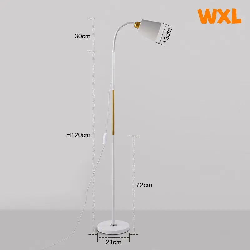 Wrought Iron LED Floor Lamp - Adjustable Standing Reading Light for Living Room & Bedroom