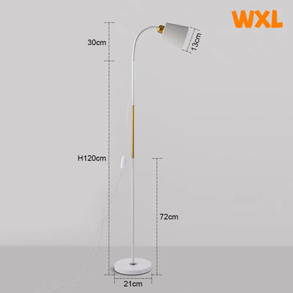 Wrought Iron LED Floor Lamp - Adjustable Standing Reading Light for Living Room & Bedroom
