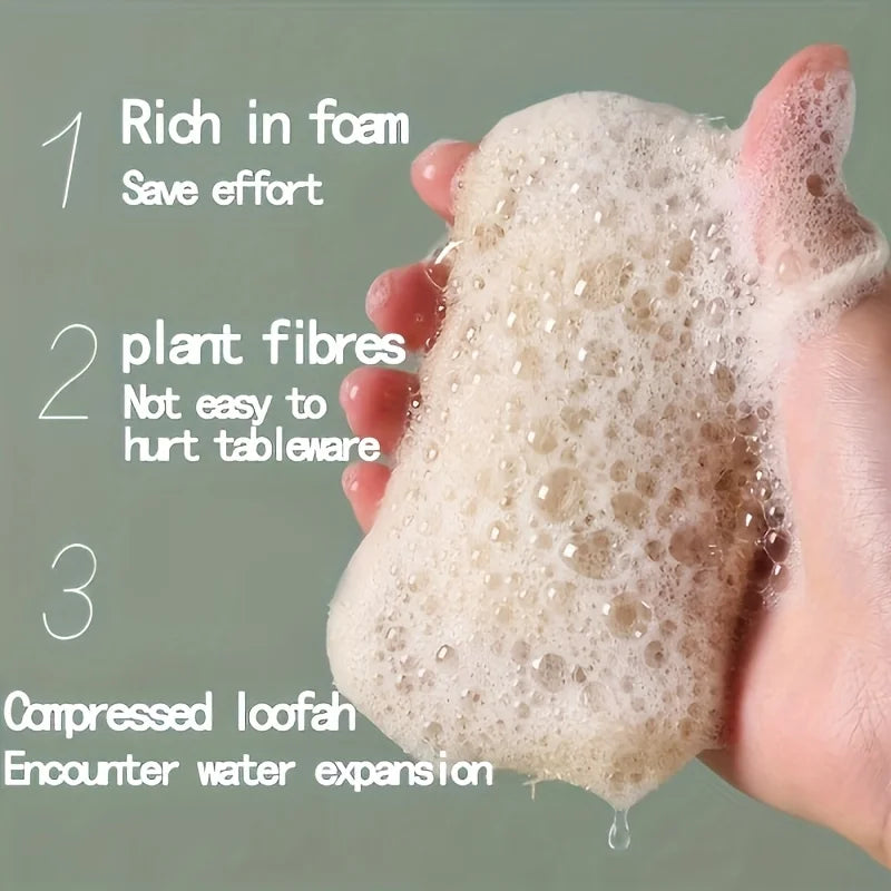 Natural Loofah Exfoliating Sponges - 6-Piece Bamboo Fiber Body Scrubbers for Shower & Bath