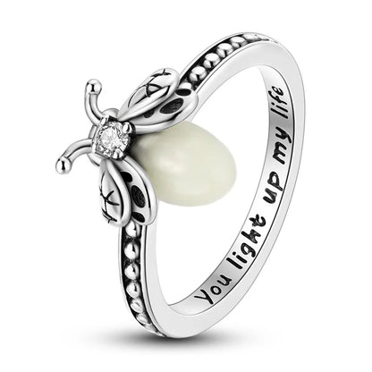 Glow-in-the-Dark Firefly Rings for Boys & Girls - DIY Animal Jewelry Accessories, Summer Gift for Women