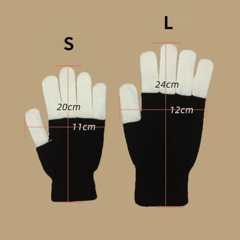1 Pair LED Flashing Magic Gloves - Colorful Glowing Finger Gloves for Winter Festivals