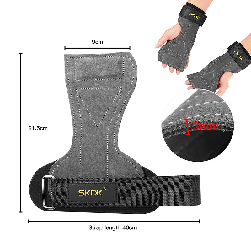 Gym Grips : SKDK Cowhide Palm Guards for Weightlifting, Gymnastics - Fitness Training Equipment