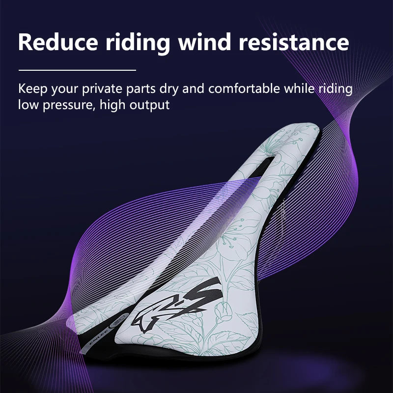 ENLEE Mountain Bike Saddle - Hollow Breathable Ultra-Light Steel Bow Seat Cushion for Road & Folding Bikes