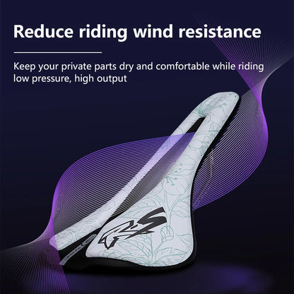 ENLEE Mountain Bike Saddle - Hollow Breathable Ultra-Light Steel Bow Seat Cushion for Road & Folding Bikes