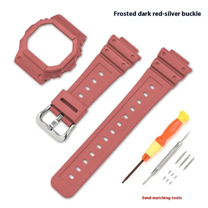 Rubber Resin Watch Case and Strap for Casio G-Shock - Replacement Band for DW-5600, GW-M5610, GW-B5600 and G-5600 Models