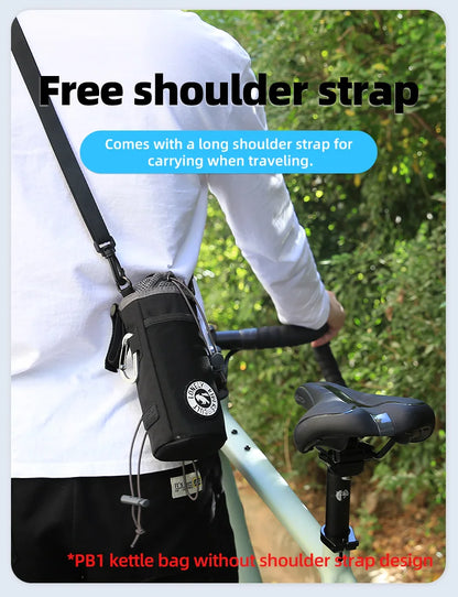 C-HOLD Bike Handlebar Stem Bag — Insulated Water Bottle & Snack Storage Pouch for Touring, Commuting, Bikepacking