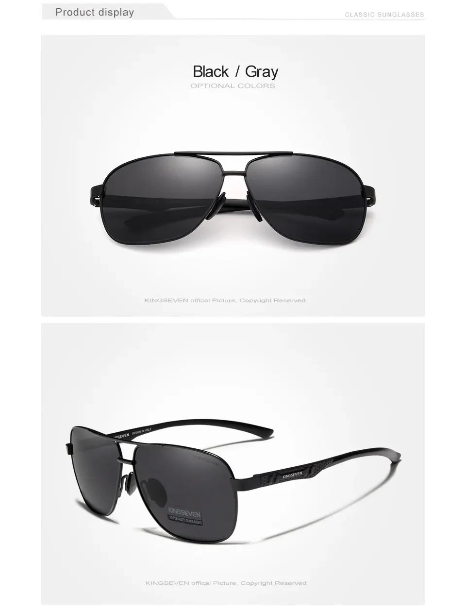 KINGSEVEN Polarized Pilot Sunglasses – UV400 HD Lens Aluminum Frame Photochromic Night Vision Eyewear for Men & Women