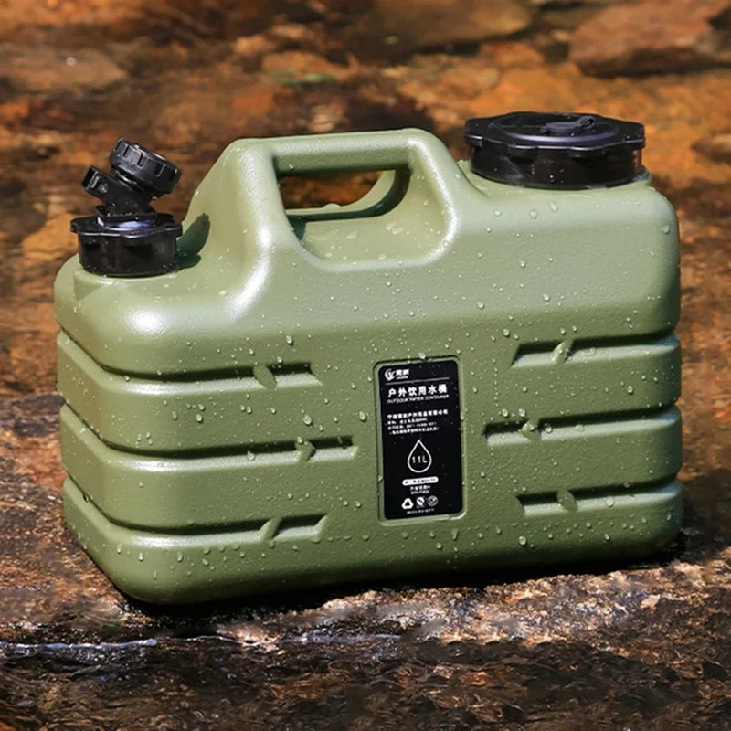 11L Portable Water Bucket – Large Capacity Drinking Canister with Detachable Leak-Proof Faucet for Outdoor Travel