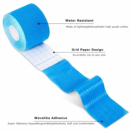 Sports Waterproof Kinesiology Tape - Athletic Bandage for Muscle Recovery, Pain Relief, and Gym Use