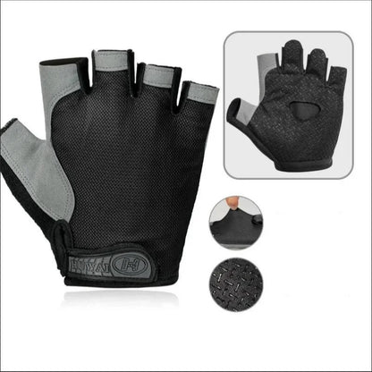 Fingerless Gym Gloves – Anti-Slip, Shock-Absorbing & Breathable Sports Gloves for Training & Weightlifting