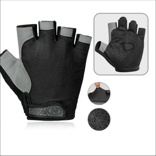 Fingerless Gym Gloves – Anti-Slip, Shock-Absorbing & Breathable Sports Gloves for Training & Weightlifting