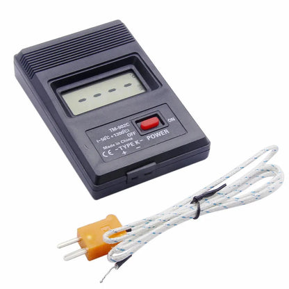 Digital K-Type Thermometer - LCD Temperature Meter with Thermocouple Probe for Industrial Measurement