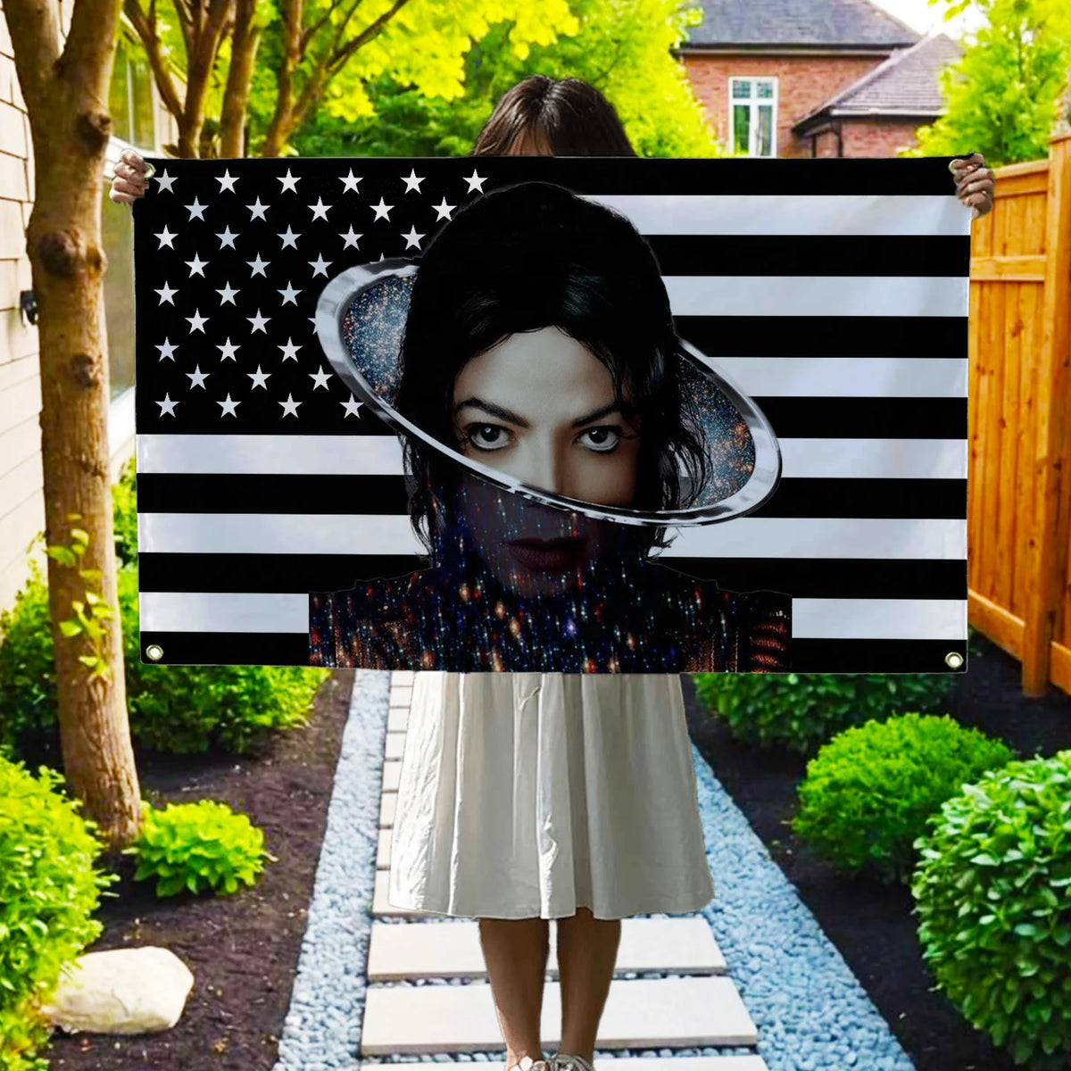 Michael Jackson Black Flag Tapestry - Decorative Wall Hanging for Bedroom, Garage & Home Decor