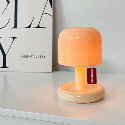 Mini Desktop Sunset Night Lamp – USB Rechargeable Mushroom LED Light for Coffee Bar, Home Decor, Bedroom
