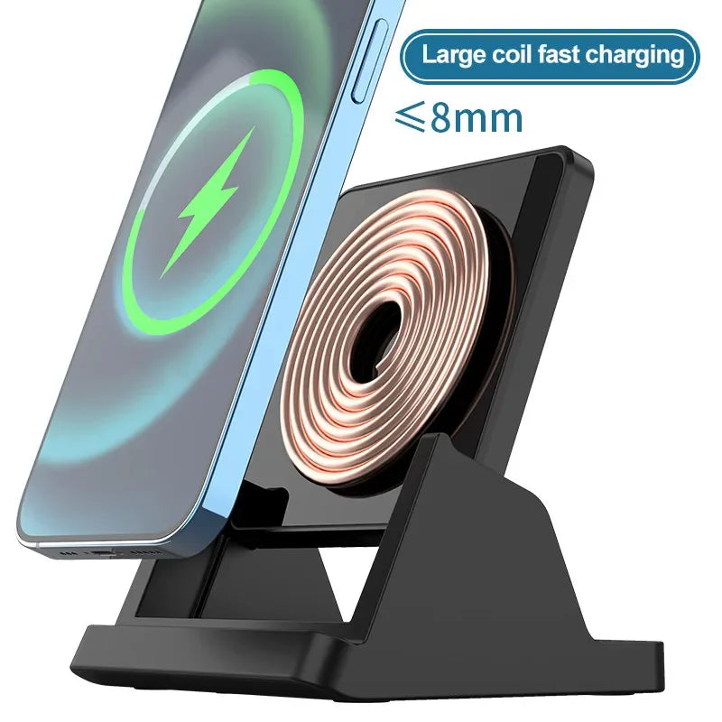 Fast Wireless Charging Pad and Holder – Charging Dock for iPhone 17–11 Series, Samsung Galaxy, and Xiaomi Devices