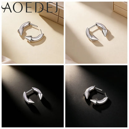 AOEDEJ 16G Stainless Steel Plug-In Style Nose Ring – Spike Ox Horn Septum Ring for Men & Women Large Gauge Body Piercing (8–10mm) Single Piece