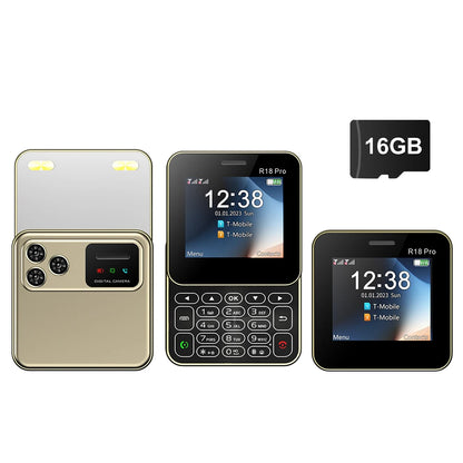 SERVO Rotating Mini Phone - 2G GSM Dual SIM Mobile Phone with FM Radio, MP4 Player & Flashlight