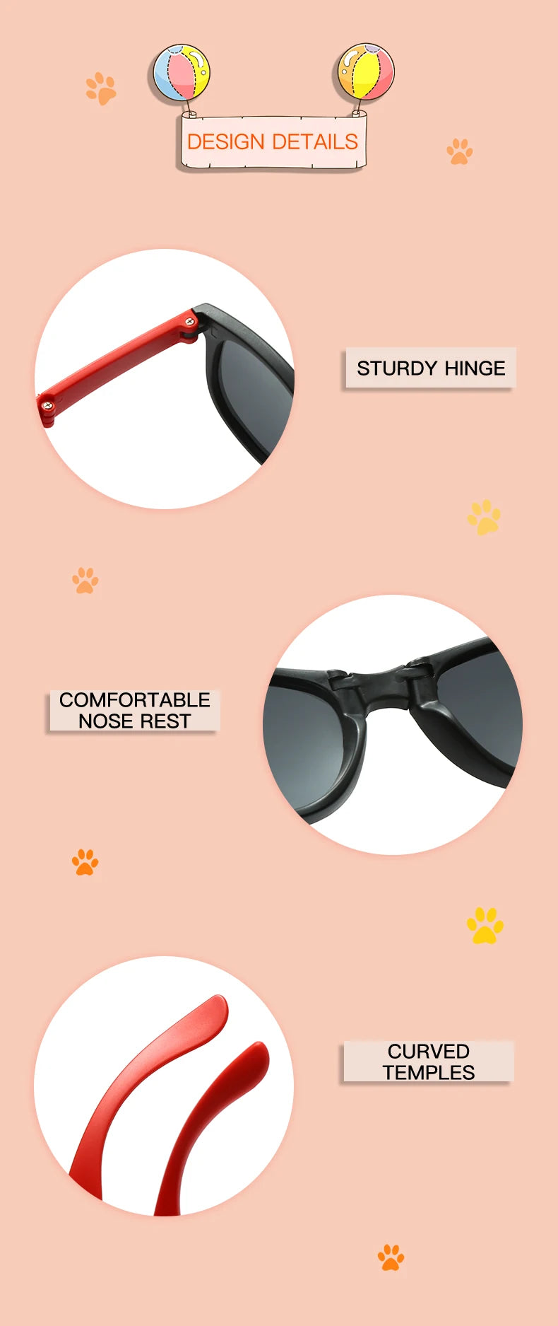 WarBlade Foldable Kids Sunglasses – Polarized UV400 Flexible Square Shades for Boys & Girls