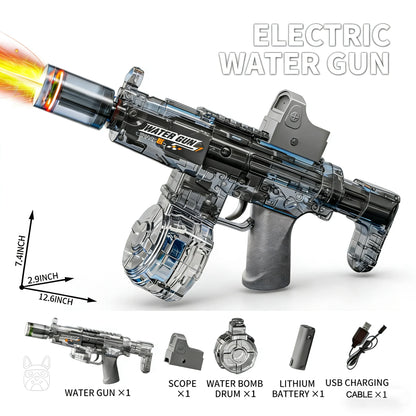 Electric Water Gun Toy - Automatic Sensor Light Recoil Simulation Outdoor Beach Toy for Kids