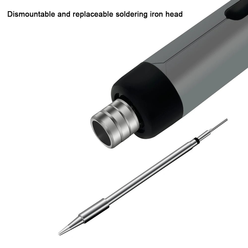 Portable USB Mini Soldering Iron Kit with Type-C Interface, 800mAh Battery, and Adjustable Temperature Control
